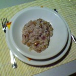 Risotto con pancetta e borlotti