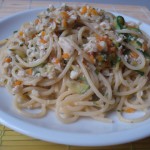 Spaghetti al ragù di branzino