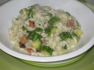 Risotto di zucchine con pancetta