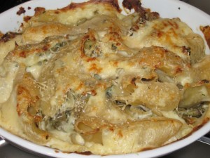 Pasta al forno con carciofi