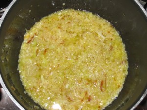 cottura del risotto ai porri