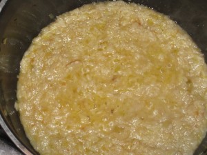 cottura del risotto ai porri