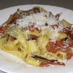 Pappardelle con radicchio e speck