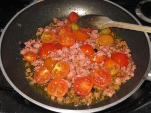 Sugo di salsiccia e pomodorini