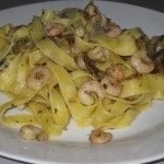 tagliatelle carciofi e gamberetti