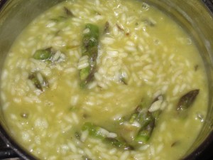 cottura risotto con asparagi