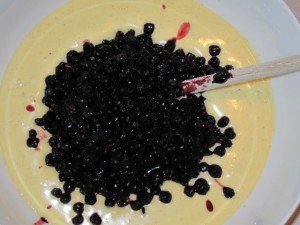 impasto della torta di mirtilli