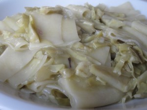 Maltagliati ai carciofi fatti come un risotto