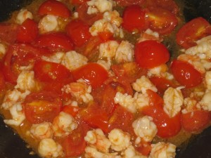 sugo di gamberi e pomodorini