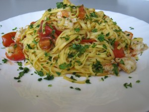 Tagliolini al sugo di gamberi