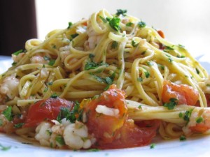 Tagliolini al sugo di gamberi