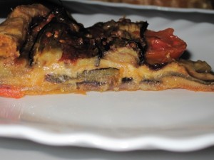 torta salata di melanzane e pomodorini