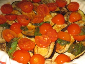 torta salata di melanzane e pomodorini