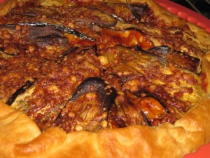 torta salata di melanzane e pomodorini