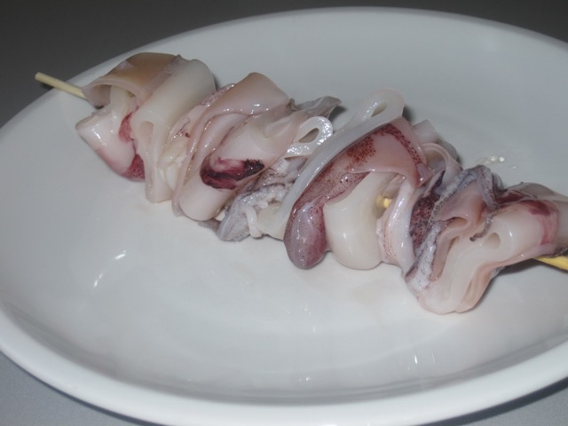 Spiedino Di Calamari Alla Griglia Con Pinot Grigio Chez Fabio