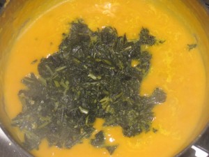Crema di zucca gialla e cavolo nero